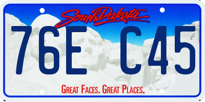 SD license plate 76EC45
