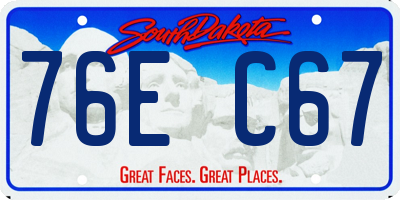 SD license plate 76EC67