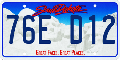 SD license plate 76ED12