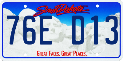 SD license plate 76ED13