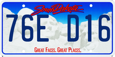 SD license plate 76ED16