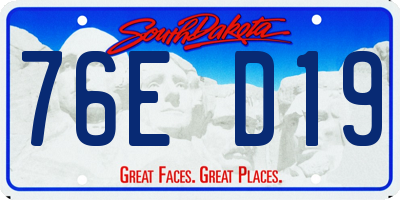 SD license plate 76ED19