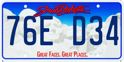 SD license plate 76ED34