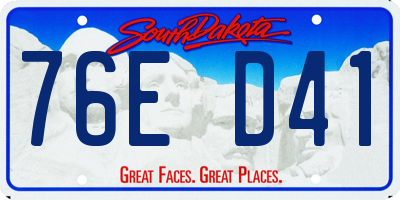 SD license plate 76ED41