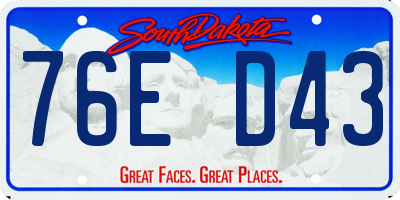 SD license plate 76ED43