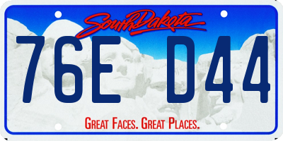 SD license plate 76ED44