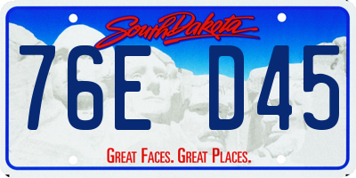 SD license plate 76ED45