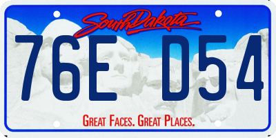 SD license plate 76ED54