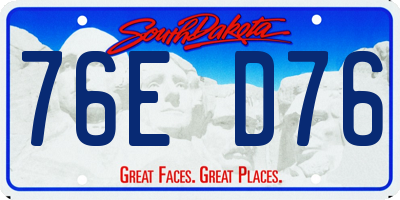 SD license plate 76ED76