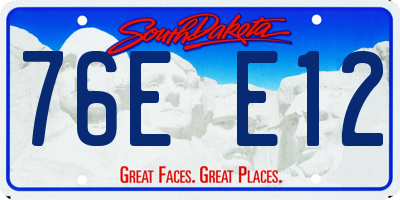 SD license plate 76EE12