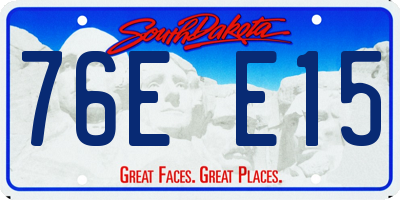 SD license plate 76EE15