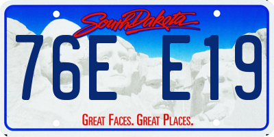 SD license plate 76EE19