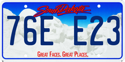 SD license plate 76EE23
