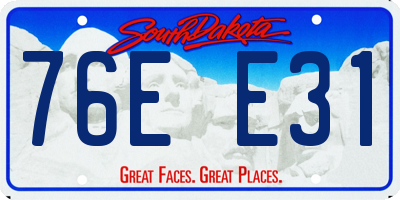 SD license plate 76EE31