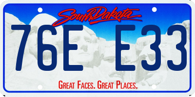 SD license plate 76EE33