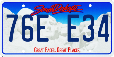 SD license plate 76EE34