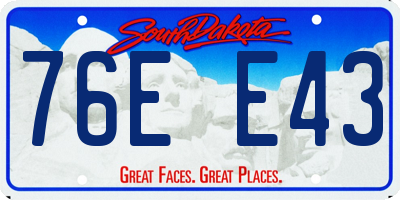SD license plate 76EE43