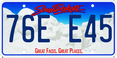 SD license plate 76EE45