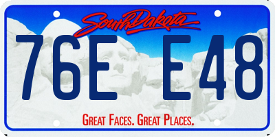 SD license plate 76EE48