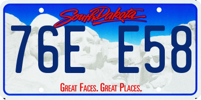 SD license plate 76EE58