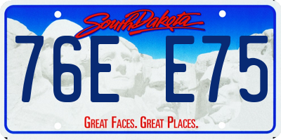 SD license plate 76EE75
