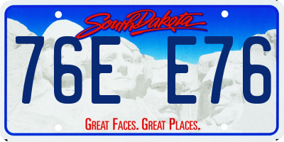 SD license plate 76EE76