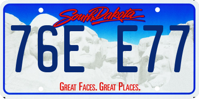 SD license plate 76EE77
