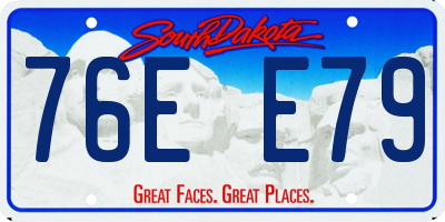 SD license plate 76EE79