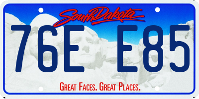 SD license plate 76EE85