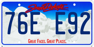 SD license plate 76EE92
