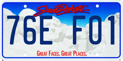 SD license plate 76EF01