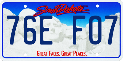 SD license plate 76EF07