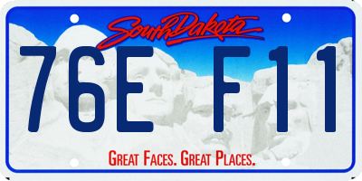 SD license plate 76EF11