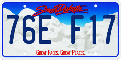 SD license plate 76EF17