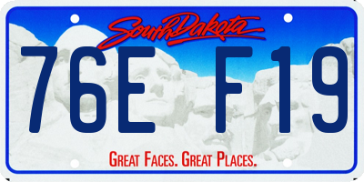SD license plate 76EF19