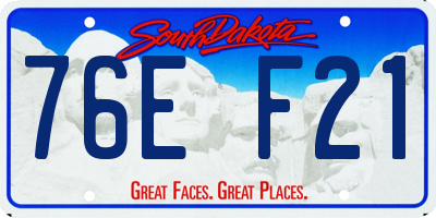 SD license plate 76EF21