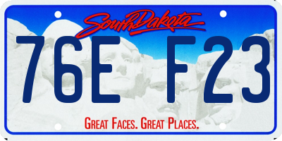 SD license plate 76EF23