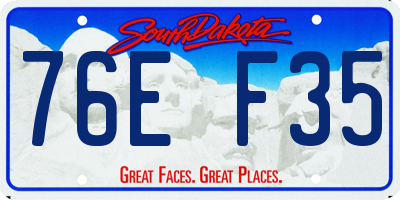 SD license plate 76EF35