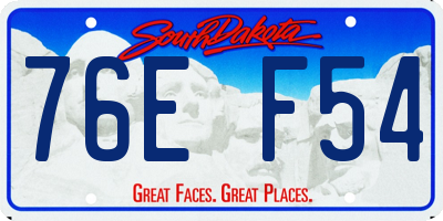 SD license plate 76EF54
