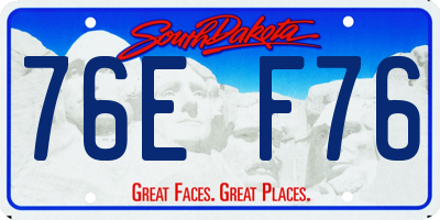 SD license plate 76EF76