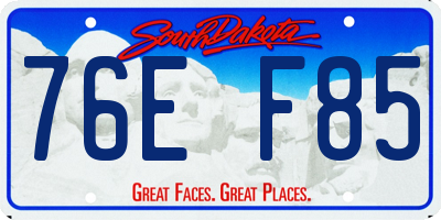 SD license plate 76EF85