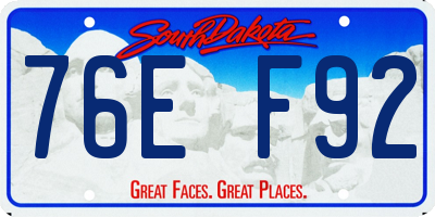 SD license plate 76EF92