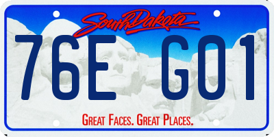 SD license plate 76EG01