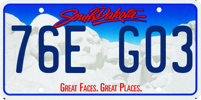 SD license plate 76EG03