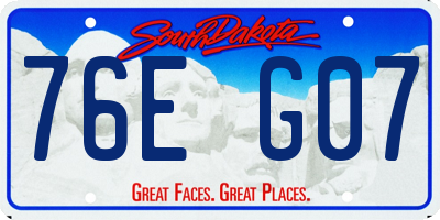 SD license plate 76EG07