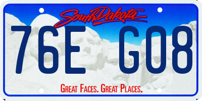 SD license plate 76EG08