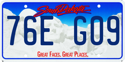 SD license plate 76EG09