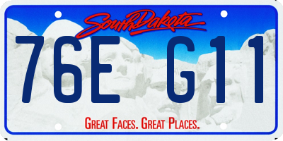 SD license plate 76EG11