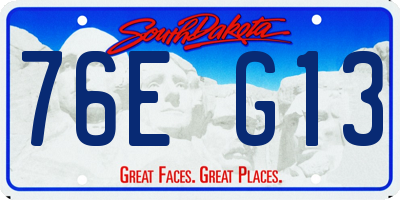 SD license plate 76EG13