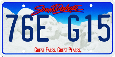 SD license plate 76EG15